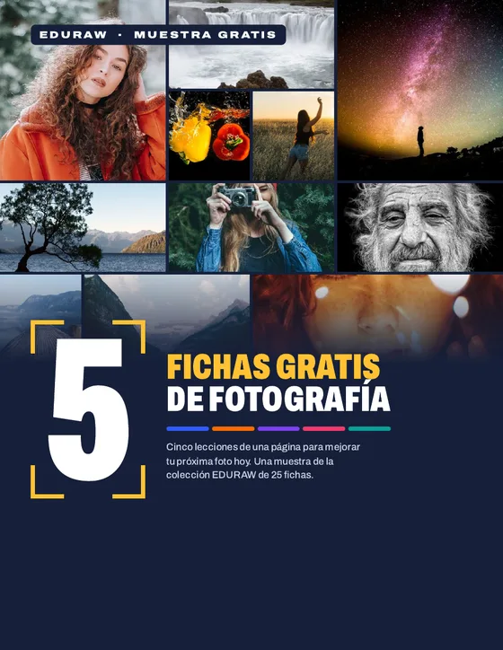 Portada de las 5 fichas gratis de EDURAW